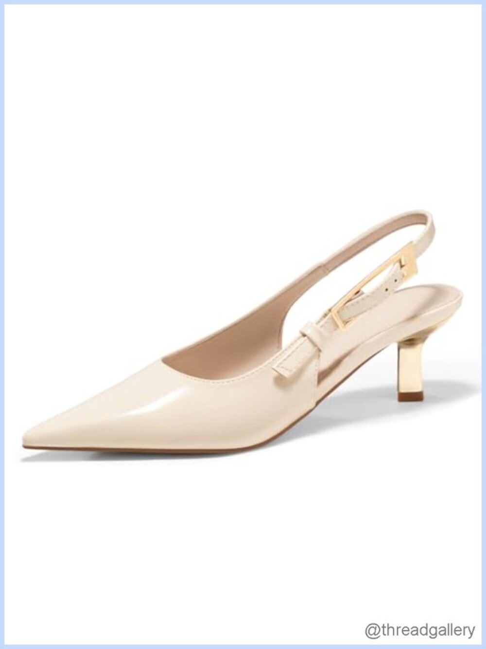 Slingback Kitten Heels Closed Pointed Toe Pumps Buckle Strap Synthetic Dress